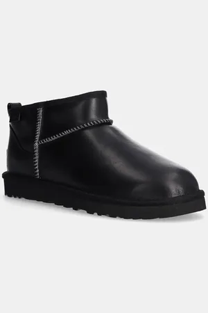 UGG Kožené sněhule Classic Ultra Mini Lthr Regen barva