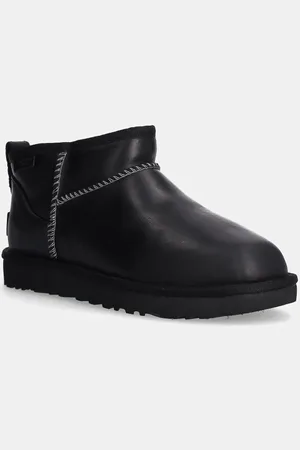 UGG Kožené sněhule Classic Ultra Mini Lthr Regen barva