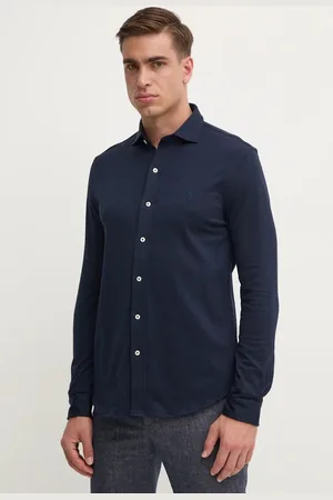Ralph Lauren Bavlněná košile tmavomodrá barva