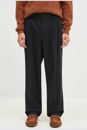 Norse projects Kalhoty s příměsí vlny Benn Relaxed Cotton Wool Twill Pleated Trouser barva