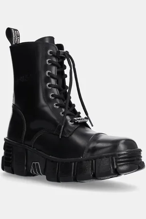 New Rock Kožené workery Antik Negro + Tower Casco Negro Lateral dámské