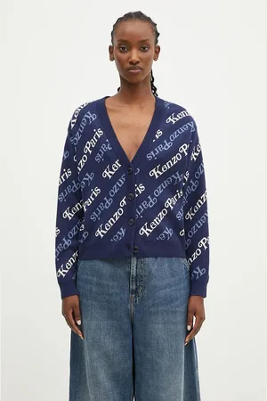 Kenzo Svetr s příměsí vlny by Verdy Cardigan tmavomodrá barva