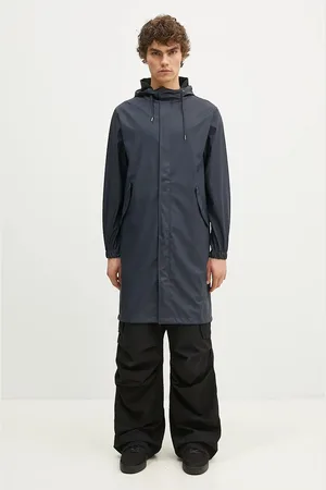 Rains Nepromokavá bunda 18140 Fishtail Parka tmavomodrá barva