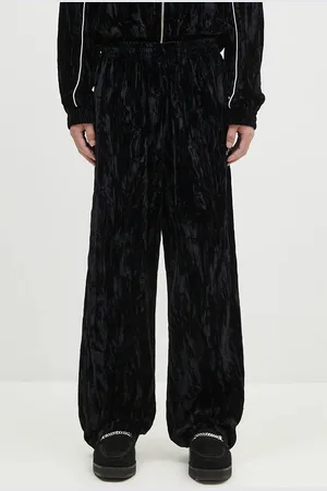 MARTINE ROSE Velurové teplákové kalhoty Wide Leg Trackpant barva