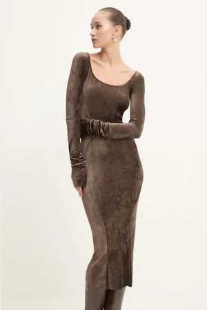 Rick Owens Velurové šaty barva