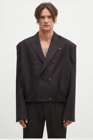 MARTINE ROSE Blazer s příměsí vlny Elasticated Db Tailored Jacket barva
