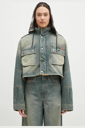 MARTINE ROSE Bunda Cut Denim Jacket dámská