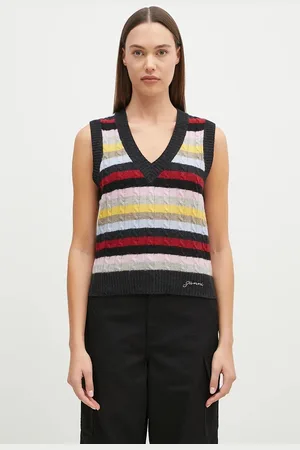 Ganni Vlněná vesta Logo Wool Mix Vest K2286