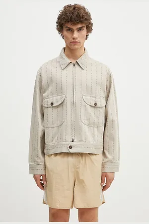 HUMAN MADE Bavlněná košilová bunda Herringbone Zip-Up Work Jacket barva