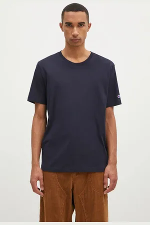 Champion Bavlněné tričko Crewneck tmavomodrá barva
