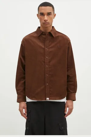 A Bathing Ape Manšestrová košile One Point Corduroy Longsleeve barva