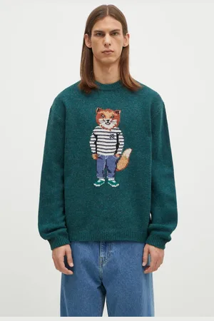 Maison Kitsuné Vlněný svetr Dressed Fox Intarsia pánský