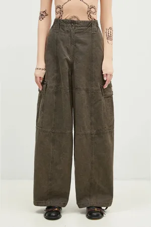 Kenzo Bavlněné kalhoty Dyed Canvas Cargo Pants barva