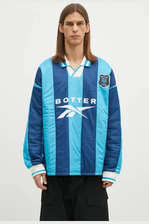 Reebok Mikina Padded Longsleeve Polo Striped tmavomodrá barva