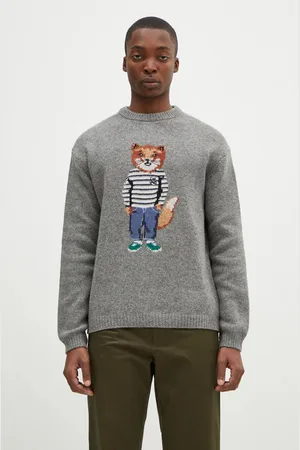 Maison Kitsuné Vlněný svetr Dressed Fox Intarsia pánský