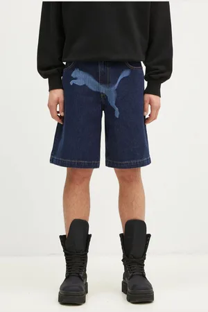 PUMA Bavlněné riflové kraťasy X A$AP ROCKY Denim Short tmavomodrá barva