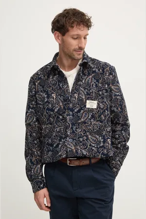 Barbour Manšestrová košile tmavomodrá barva