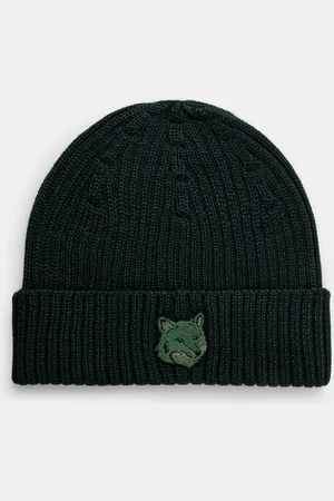Maison Kitsuné Vlněná čepice Bold Fox Head barva