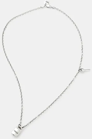 NEIGHBORHOOD Stříbrný náhrdelník Padlock Necklace 242IVNH.AC02