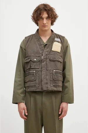 Kenzo Bavlněná vesta Multipocket Gilet barva