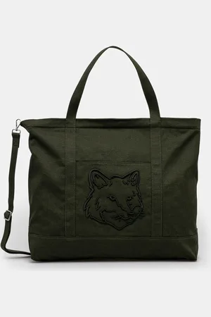 Maison Kitsuné Bavlněná taška Fox Head Xl Tote barva