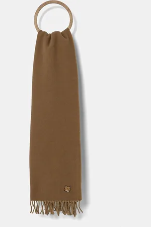 Maison Kitsuné Vlněná šála Bold Fox Head Double Face barva