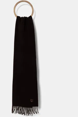 Maison Kitsuné Vlněná šála Bold Fox Head Double Face barva