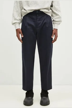 Wacko Maria Bavlněné kalhoty Double Pleated Chino Trousers béžová barva