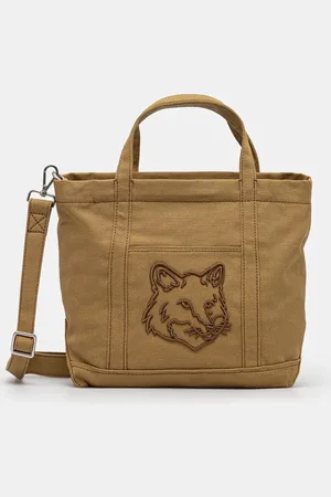 Maison Kitsuné Bavlněná taška Fox Head barva