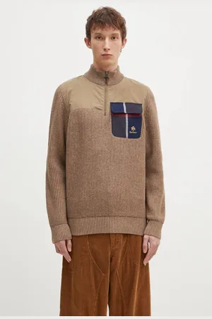 Baracuta Vlněný svetr Barbour x Baracut Miller Half Zip Knit pánský