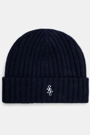 Sporty & Rich Kašmírová čepice SRC Wool Cashmere tmavomodrá barva