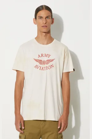 Alpha Industries Bavlněné tričko Vintage Aviation oranžová barva