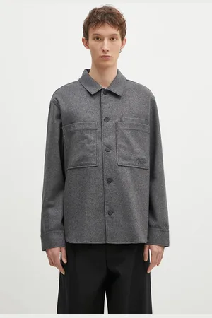 Maison Kitsuné Vlněná košile Overshirt barva