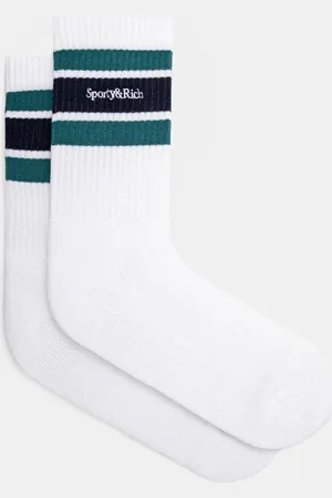 Sporty & Rich Ponožky Serif Logo Striped barva
