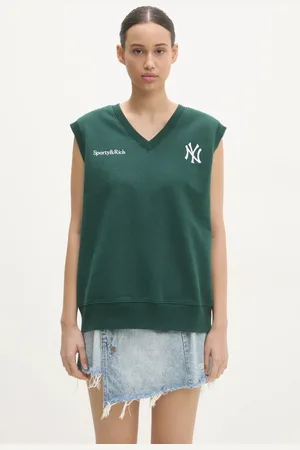 Sporty & Rich Bavlněná vesta Yankees Serif V-Neck barva