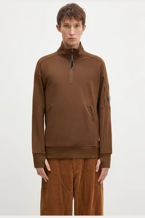 C.P. Company Bavlněná mikina Diagonal Raised Fleece Half Zipped Sweatshirt pánská