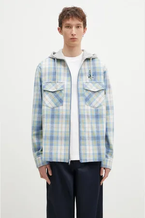 ICECREAM Košile s příměsí vlny Hooded Flannel Zip Through barva