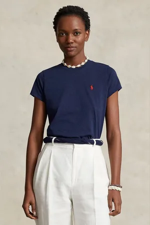 Ralph Lauren Bavlněné tričko tmavomodrá barva
