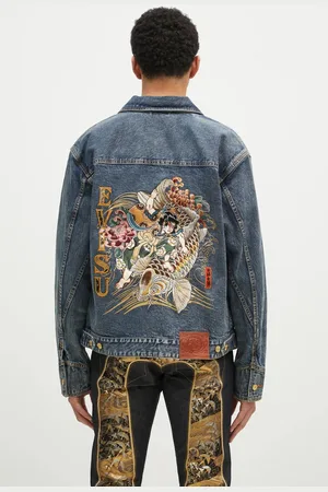 Evisu Džínová bunda Brocade Appliqué & Carp Emb pánská