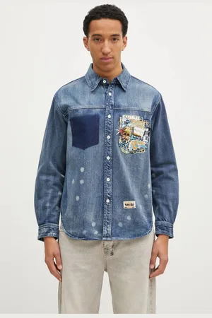 Evisu Džínová košile “Virtual Vacation”Print pánská