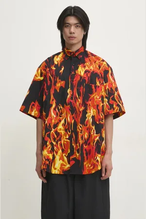 Vetements Bavlněná košile Fire Shortsleeve barva