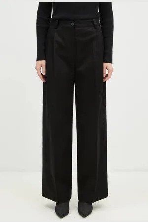 Maison Kitsuné Bavlněné kalhoty Double Pleated barva