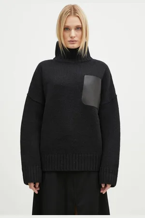 J.W.Anderson Vlněný svetr Leather Patch Pocket Jumper dámský