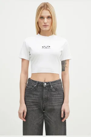 Vetements Tričko Oval Logo Cropped Fitted barva