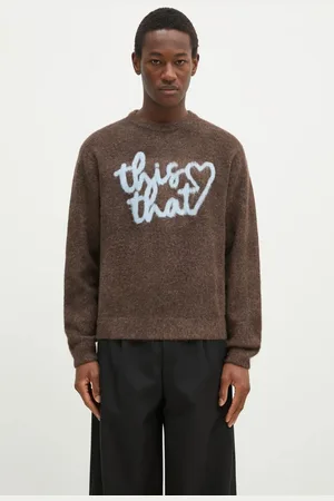 This Is Never That Svetr Heart Logo Knit Sweater pánský