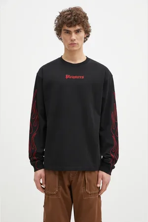 Pleasures Bavlněné tričko s dlouhým rukávem Fiery Heavyweight Longsleeve barva
