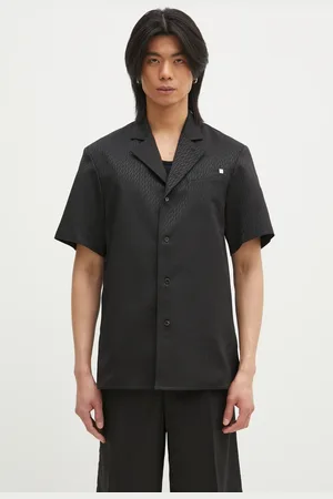 Helmut Lang Košile s příměsí vlny Modest Ss Sh.Tonal J barva