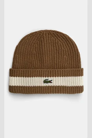 Lacoste Vlněná čepice černá barva
