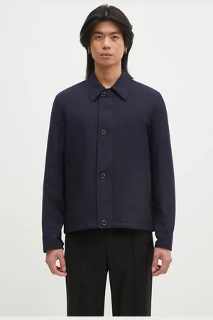 Paul Smith Vlněná bunda tmavomodrá barva
