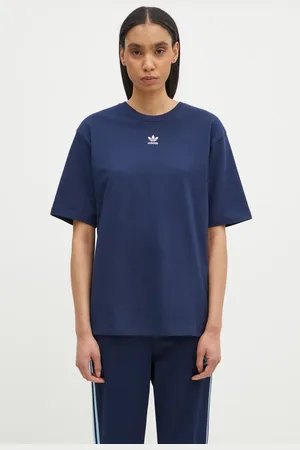 adidas Bavlněné tričko Essential tmavomodrá barva